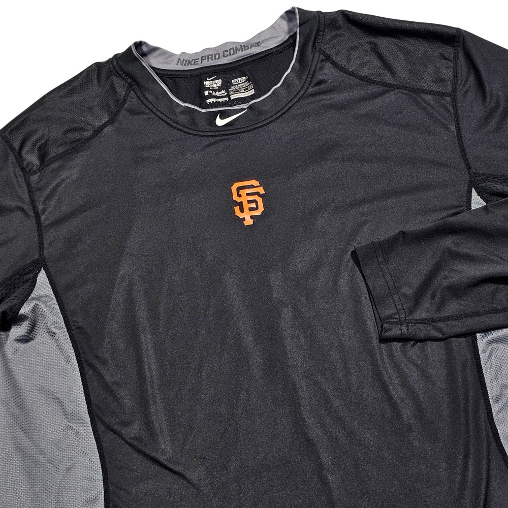 Nike Pro Combat Shirt Mens XXL Black Gray Fitted SF Giants Dri-FIT Training Gym